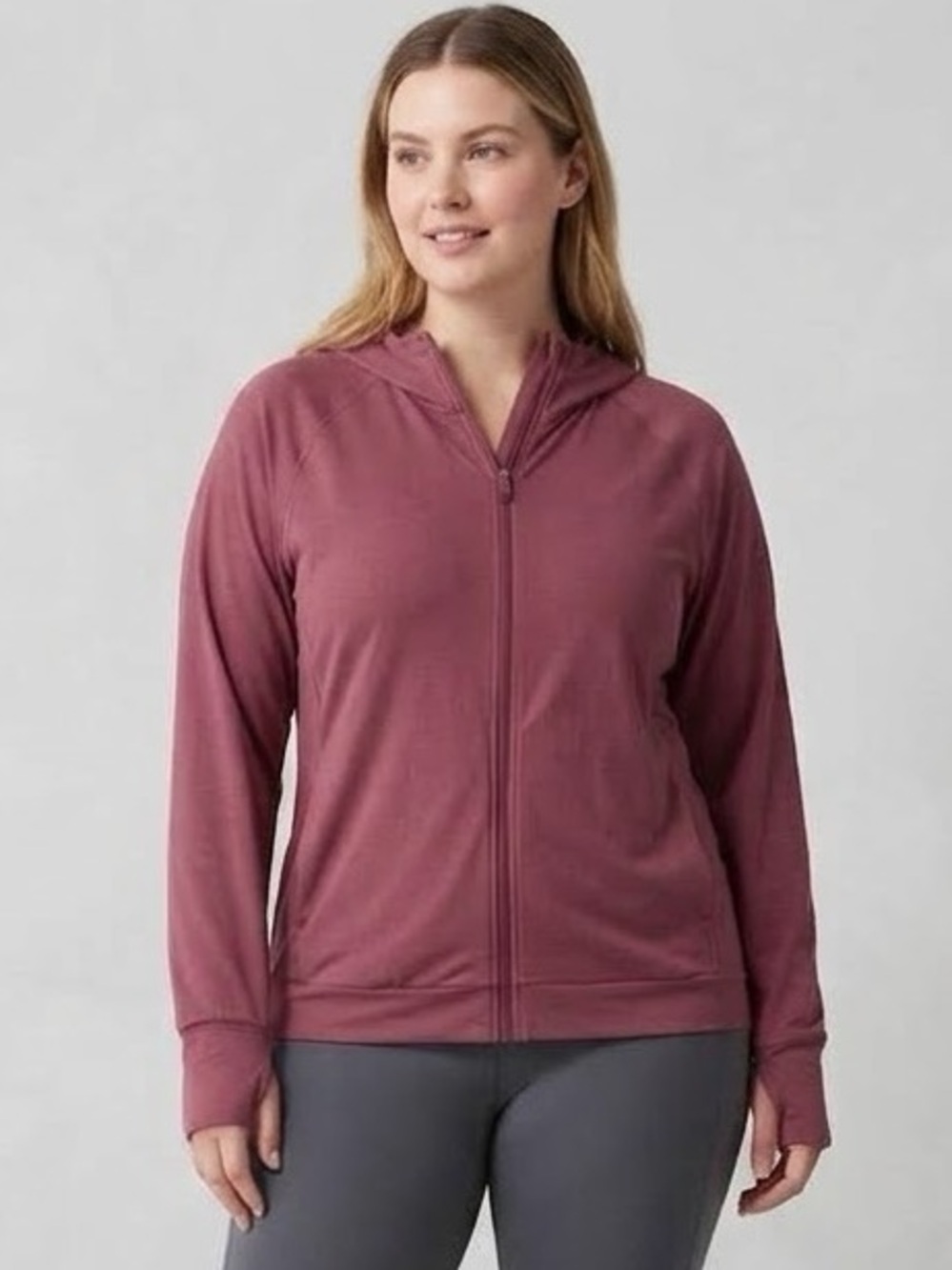 Uniqlo Zip-Up Hoodie in Dusty Rose